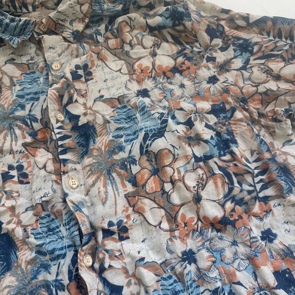 VTG MARGARITAVILLE Hawaiian Shirt Button Up Mens 2XL SILK and LINEN - Picture 2 of 11